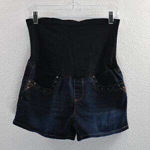 Denim‎ Diva Maternity Shorts Size Large Color Dark Blue Gently Used Condition
